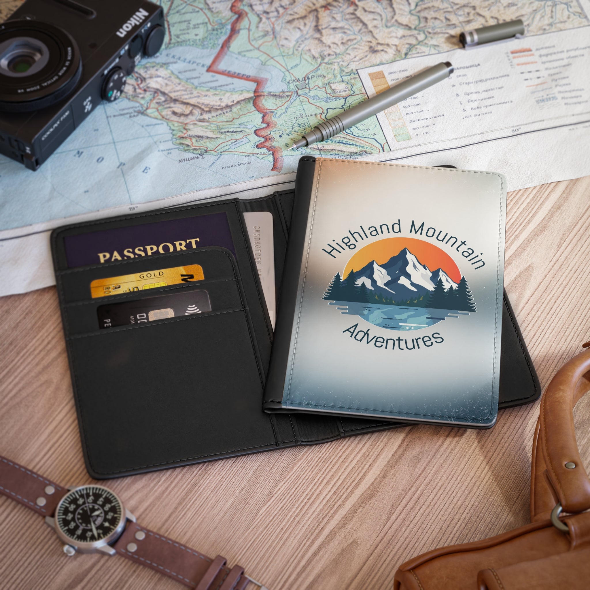 Highland Mountain Adventures Passport Wallet