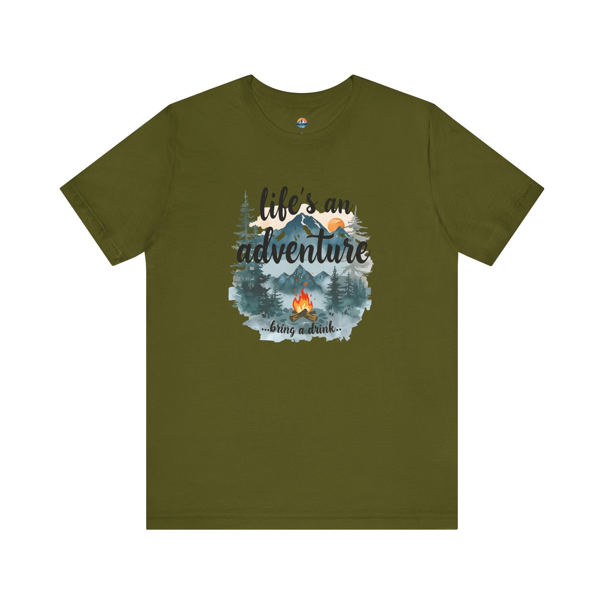 Life's an Adventure Bring a Drink - Campfire Graphic Tee