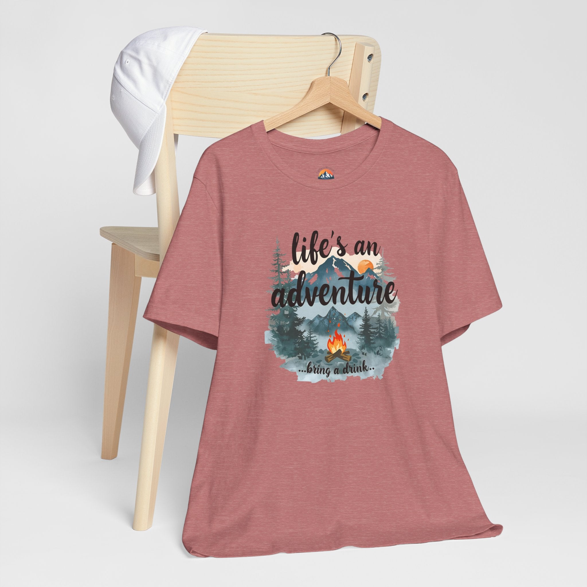 Life's an Adventure Bring a Drink - Campfire Graphic Tee