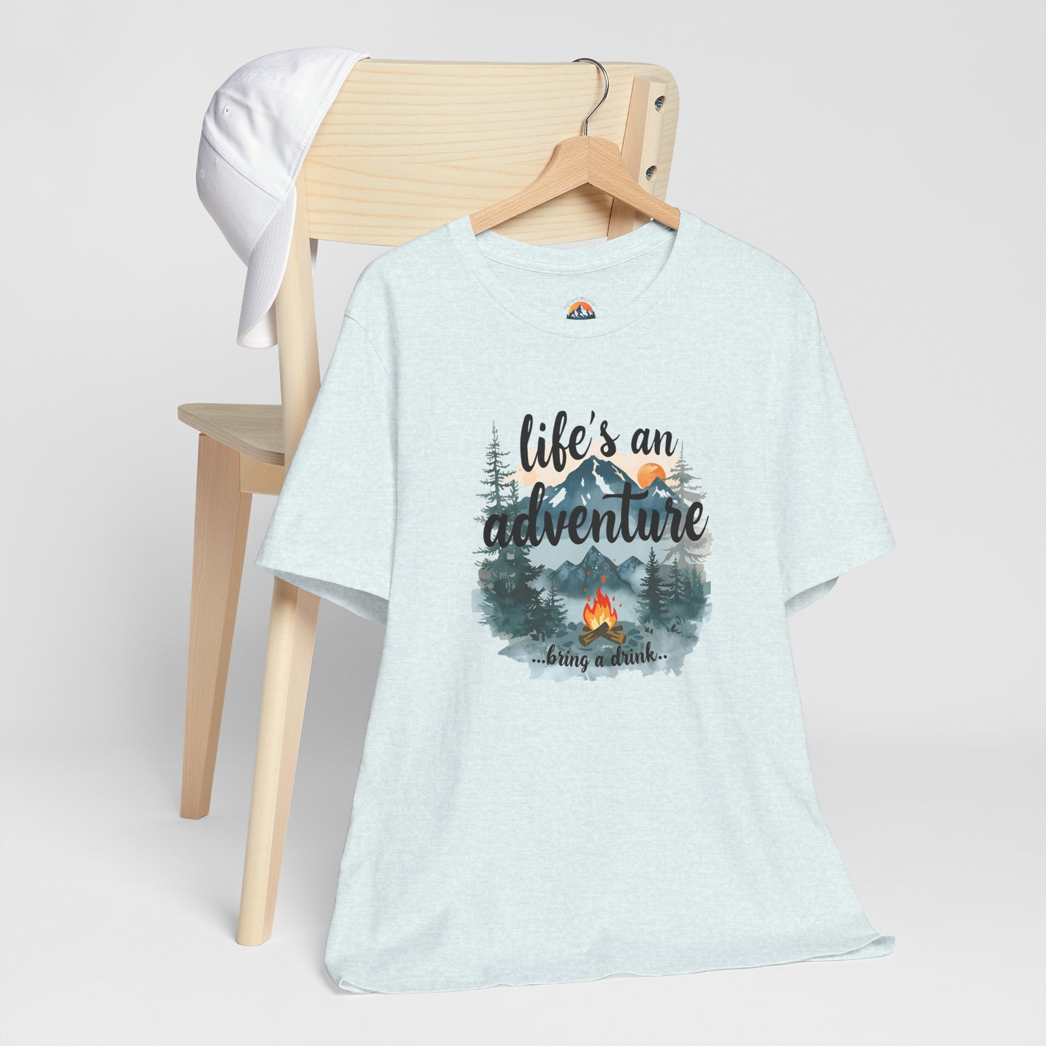 Life's an Adventure Bring a Drink - Campfire Graphic Tee