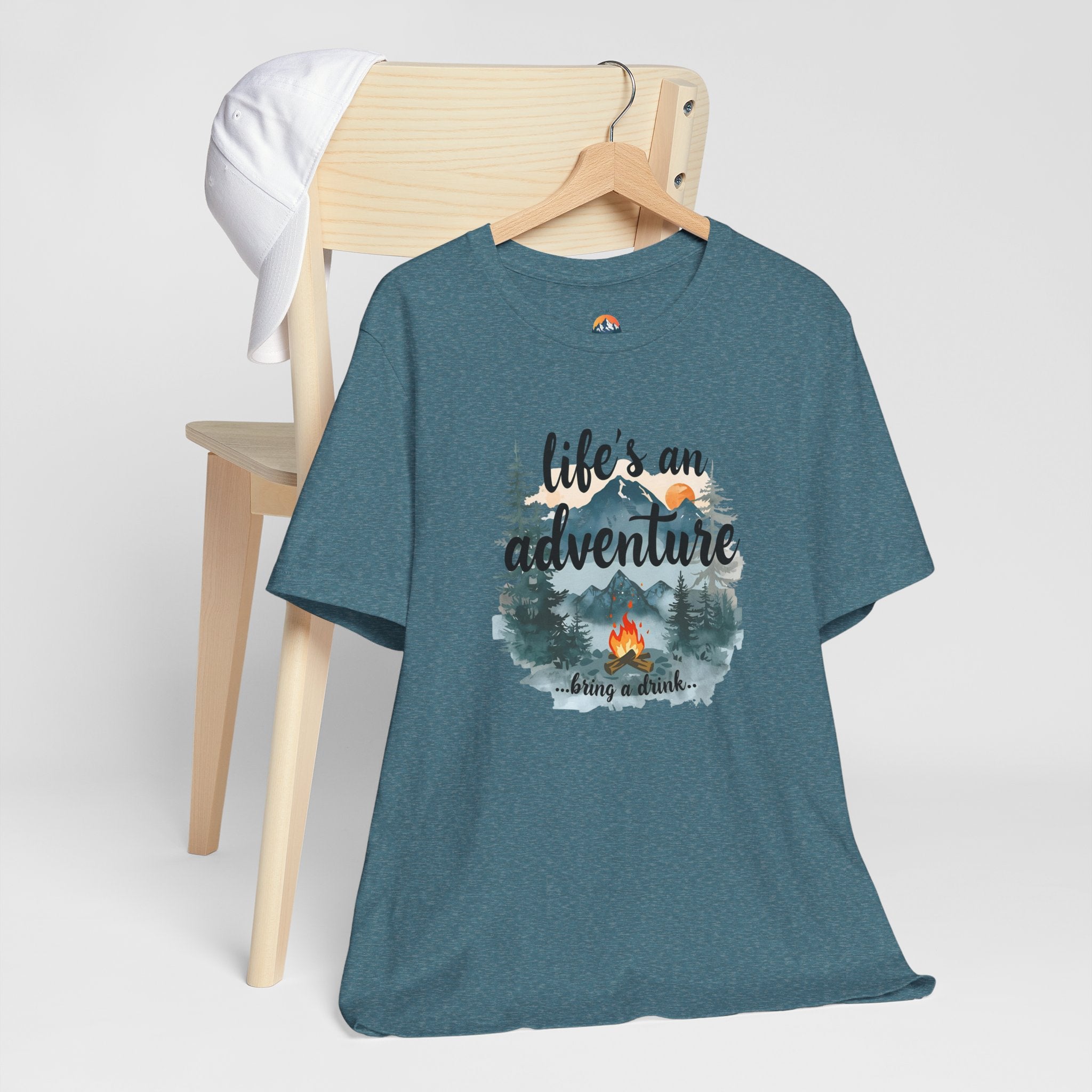 Life's an Adventure Bring a Drink - Campfire Graphic Tee