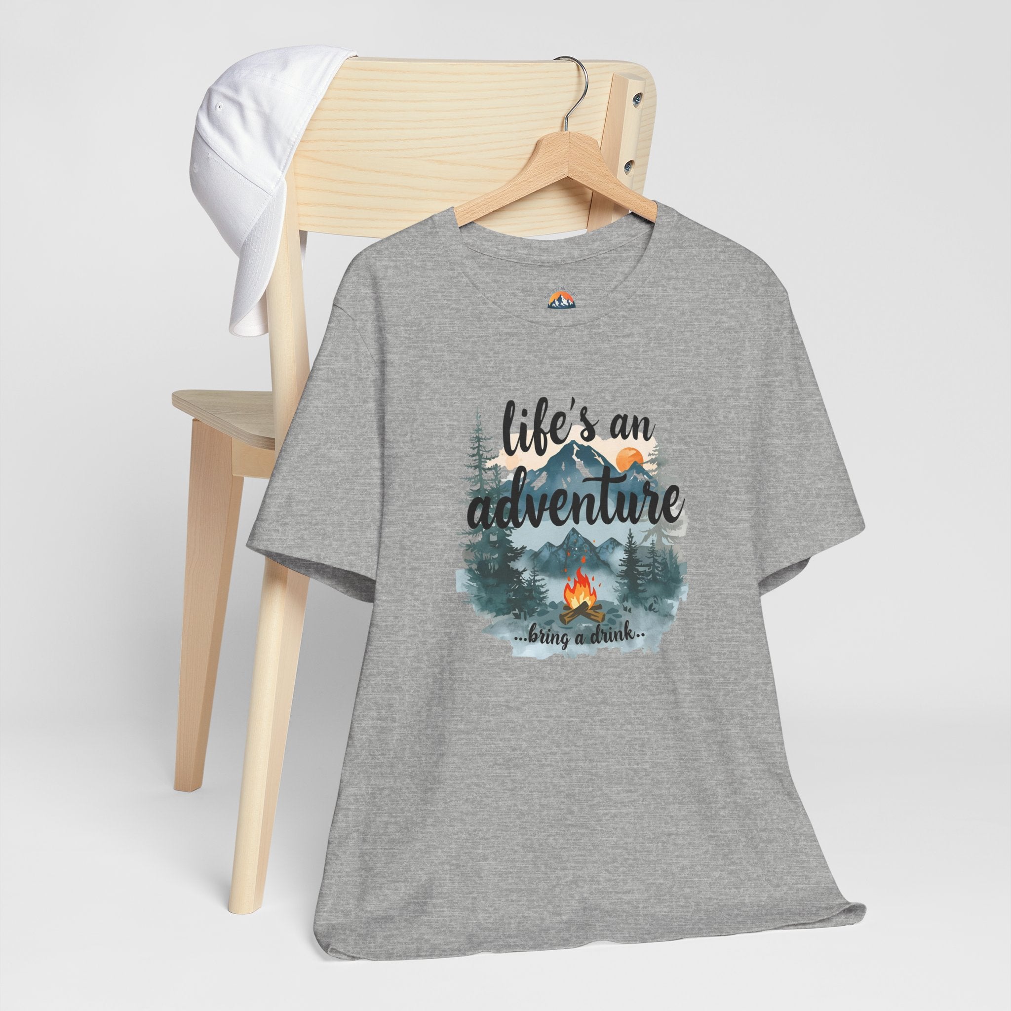 Life's an Adventure Bring a Drink - Campfire Graphic Tee