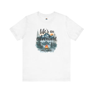 Life's an Adventure Bring a Drink - Campfire Graphic Tee