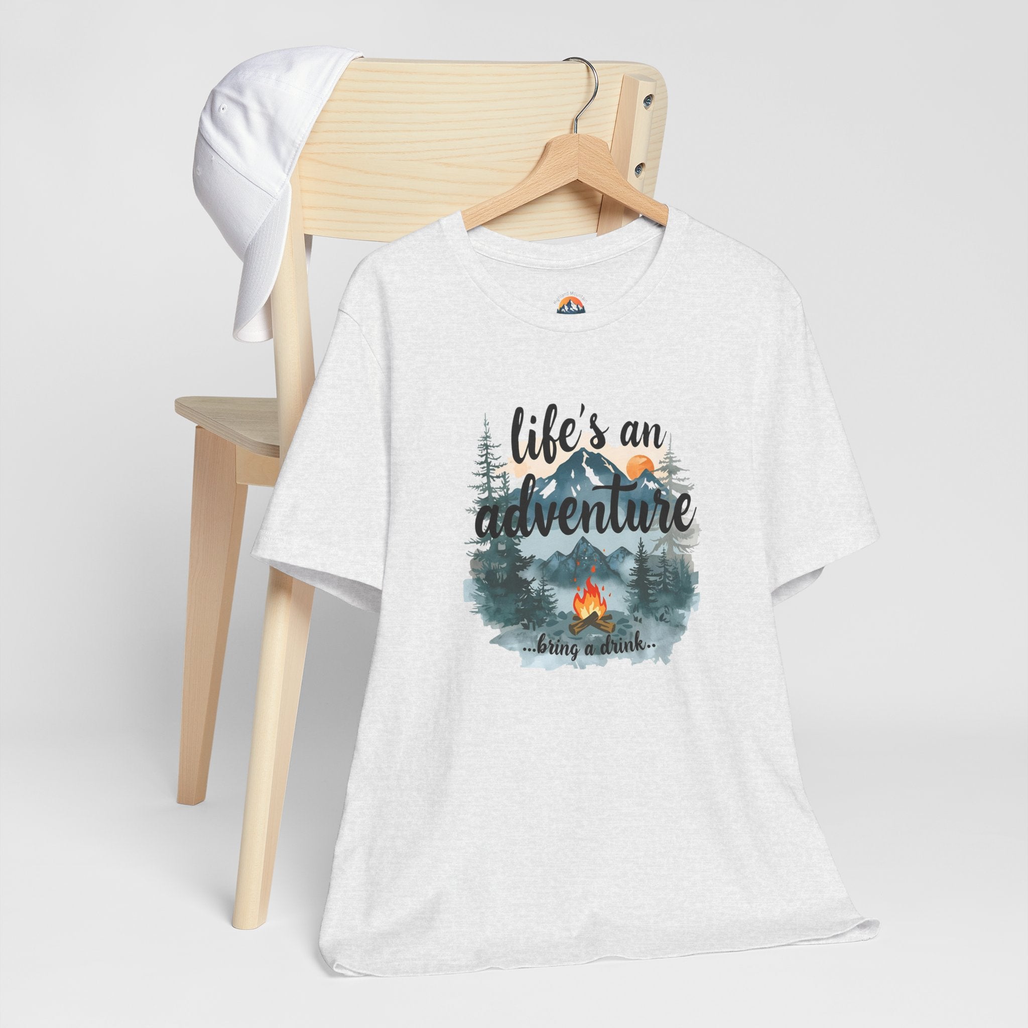 Life's an Adventure Bring a Drink - Campfire Graphic Tee